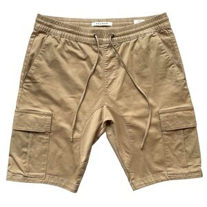 PacSun Men's Utility Cargo Pull-On Drawstring Shorts, Khaki/Tan